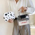 Set: Mini Chain Pvc Bag + Cow Print Pouch