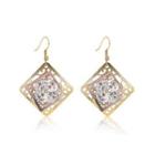 Fashion Elegant Plated Gold Hollow Flower Geometric Earrings Golden - One Size