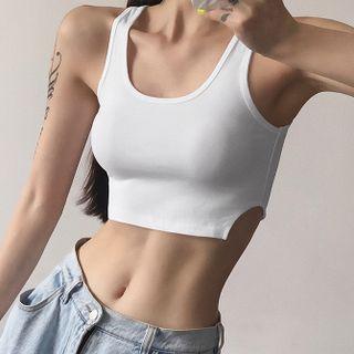 Split Cropped Tank Top