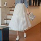 Accordion-pleat Long Dress