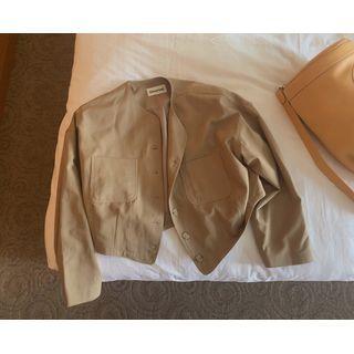 [dearest] Collarless Dual-pocket Jacket One Size