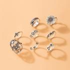 Set Of 8: Ring Set Of 8 - 21141 - Silver - One Size