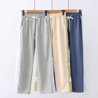Cartoon Print Panel Wide Leg Pants