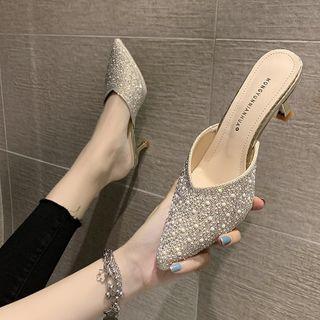Beaded Spool-heel Mules