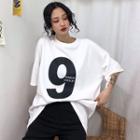 Elbow-sleeve Number 9 T-shirt