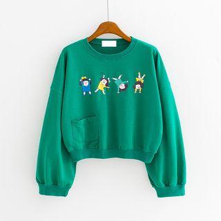 Bell-sleeve Print Sweatshirt