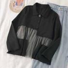 Sheer Panel Shirt Black - One Size