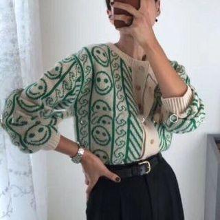 Smiley Face Print Cardigan