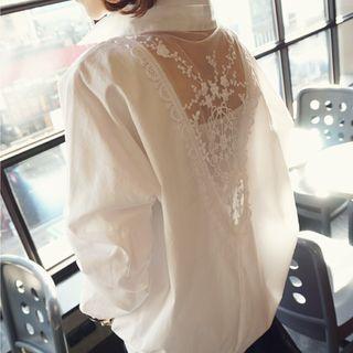 Oversized Lace Panel Shirt