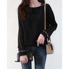 Contrast-piping Crepe Blouse