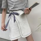 Stitch Detail Tie Side A-line Skirt