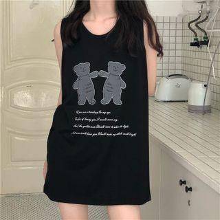Bear Printed Sleeveless Top