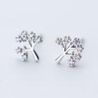 Rhinestone Tree Earring Silver - One Size
