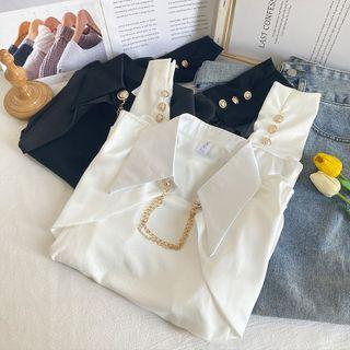 Details Slim-fit Mock Two-piece Blouse