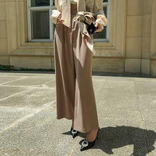 Belted Paperbag-waist Wide Pants