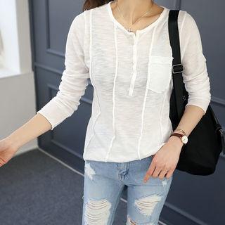Seam-trim Pocket-front Henley