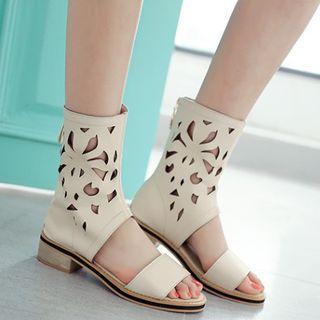 Perforated High Top Sandals