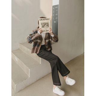 Stitched Napped Wide-leg Pants