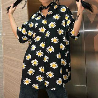 Flower Shirt Black - One Size