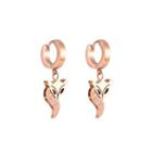 Fashion Personality Plated Rose Gold Fox 316l Stainless Steel Stud Earrings Rose Gold - One Size