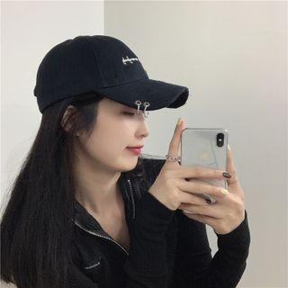Studded Embroidered Lettering Baseball Cap