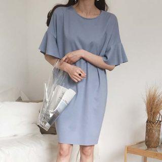 Flare-sleeve Mini T-shirt Dress