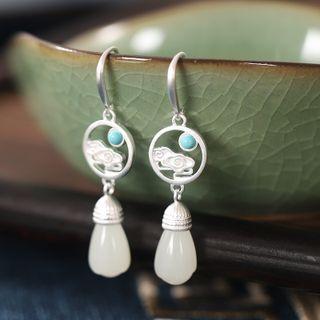 Cloud Gemstone Sterling Silver Drop Earring