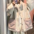 Reversible Fluffy Button Jacket