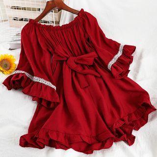 Long-sleeve Ruffle Playsuit