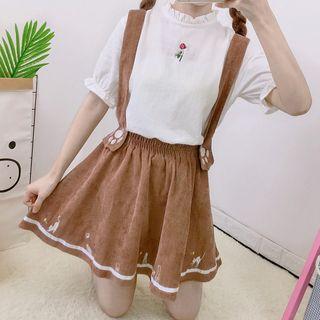 Short-sleeve T-shirt / Suspender Skirt