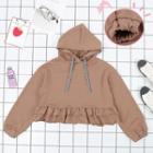 Ruffle Hem Hoodie