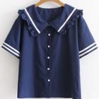 Sailor Collared Shirt White - One Size