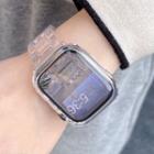 Set: Transparent Resin Apple Watch Strap + Protective Case