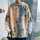 Mock Two-piece Tie-dye Sweatshirt