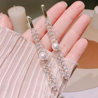 Embellished Hair Clip White & Gold - One Size