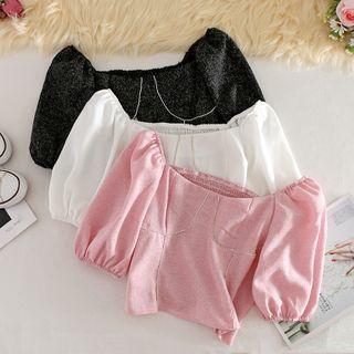 Off Shoulder Puff-sleeve Top