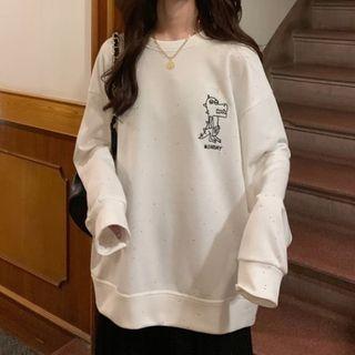 Embroidered Glitter Sweatshirt