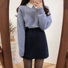 Layered Collar Blouse / Plain Sweater