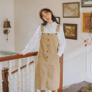 Button Detail Jumper Dress