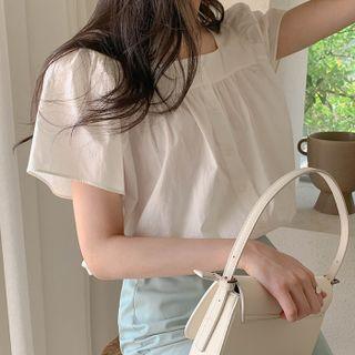 Square-neck Blouson Blouse