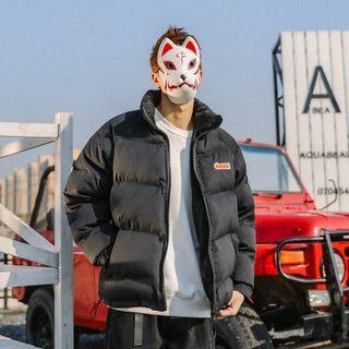 Stand-collar Applique Padded Jacket