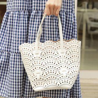 Scallop-edge Perforated Tote Bag