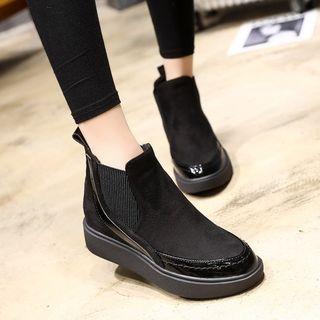 Platform Hidden-wedge Chelsea Boots