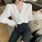 Flare-sleeve Lace Top