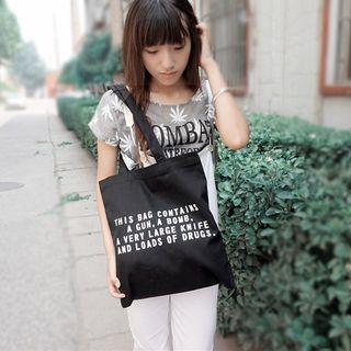 Lettering Zipped Shopper Bag