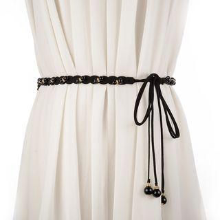 Rhinestone Beaded Slim Belt