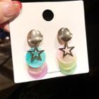 Star Disc Drop Earring 1 Pair - As Shown In Figure - One Size