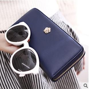 Metal Flower Long Wallet