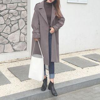 Notched-lapel Open Front Coat