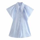 Wide-sleeve Lace Collar Shirt Dress